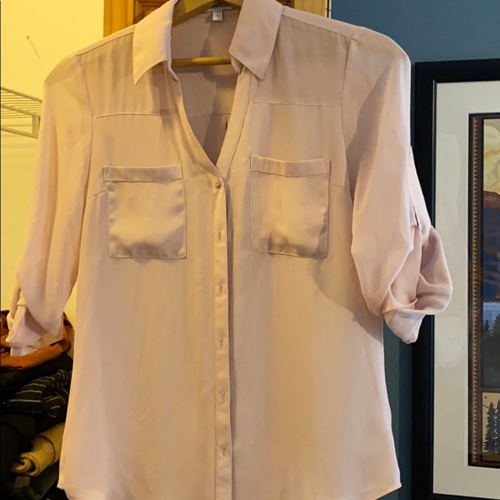 Baby pink sheer blouse
